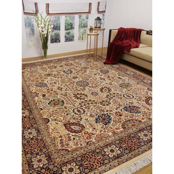 Wali Shahid Ivory/Blue Rug, 9'2" x 12'0"