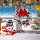 thumbnail image 5 of Adorno Navideño Para El Hogar En Rojo Y Blanco Con Corona Doble De Piñas, 5 of 8