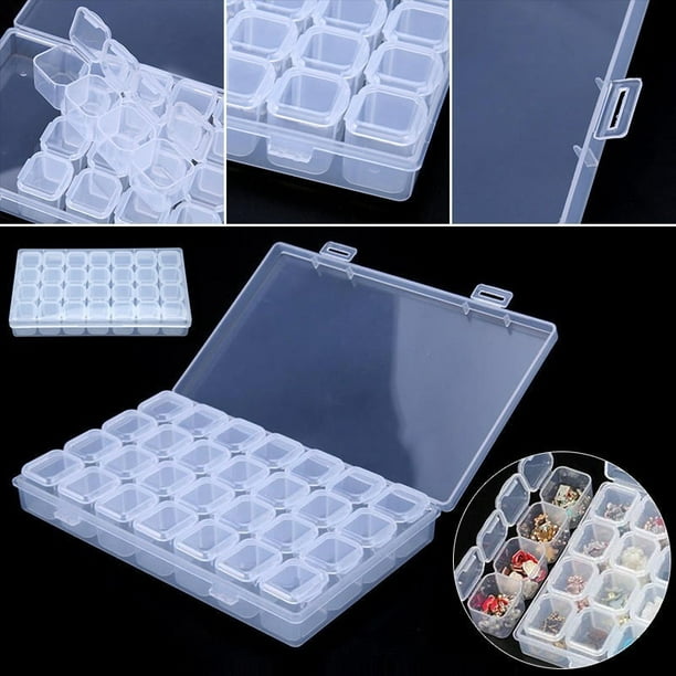 Honganda 28 Grids Portable Jewelry Earrings Storage Boxes Clear Plastic Seal Organizer Beads Case Other