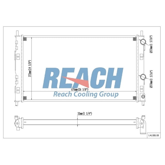 REACH 41-2323 Radiator for SEBRING 01-05, Automotive Radiator Replacement Part