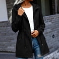 thumbnail image 2 of BiZtdJrK Rain Jackets for Women Lightweight Hooded Waterproof Rain Coats with Pockets Outdoor Long Sleeve Windbreaker Black XL, 2 of 8