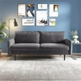 thumbnail image 5 of Pemberly Row Contemporary 70" Round Arm Velvet Sofa in Gray Finish, 5 of 5