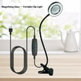 thumbnail image 3 of Adjustable Magnifiers Light 3 Lighting Type Clamps Base Hands Without Magnifying Light for Bedside Reading Nail Art Station, 3 of 8
