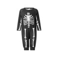 thumbnail image 2 of Halloween Family Matching Pajamas Adult Kids Skull Skeleton Print Long Sleeve Tops And Stretch Casual Pants Sleepwear, 2 of 10