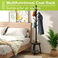 thumbnail image 5 of Freestanding Bamboo Coat Rack with 8 Hooks and Storage Tray - Black, 5 of 6