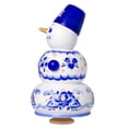 thumbnail image 4 of Snowman Music Box Figruine Gzhel pattern Sculpted Hand-Painted Musical Figure Christmas Figurine Xmas Present, 4 of 4