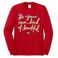 thumbnail image 2 of Positivity saying Pop Culture Mens Long Sleeve Shirt, Red, Large, 2 of 3