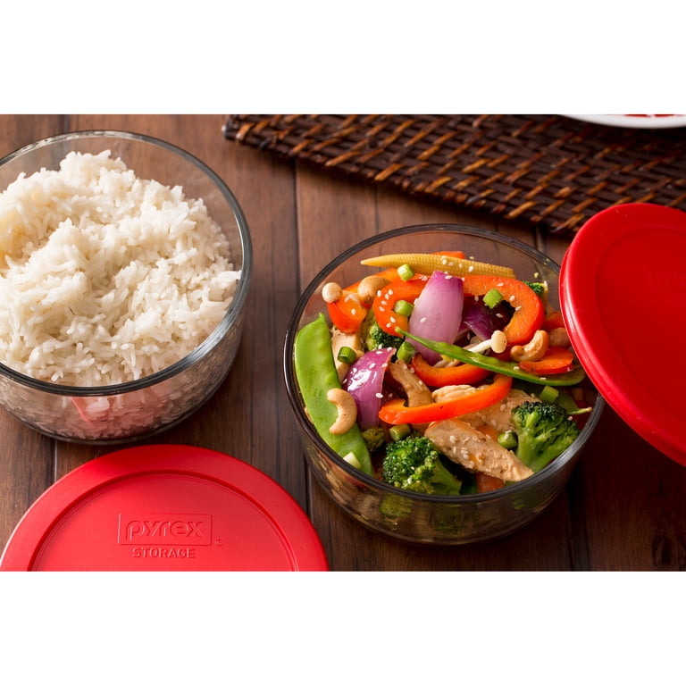 Pyrex Simply Store 4-Cup Glass Food Storage Set with Red Lids photo 4