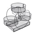 thumbnail image 3 of Cesta de frutas, encimera, cuenco para verduras, gran capacidad, multiusos, estante para encimera de cocina, soporte para cuenco de frutas para mesa Negro, 3 of 8
