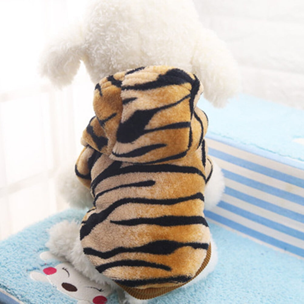 HONMEET Tiger Print Dog Winter Clothes for Pets Warm and Comfortable Outdoor Apparel for Small to Medium Dogs