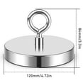thumbnail image 2 of FINDMAG Super Strong Neodymium Fishing Magnets, 1600lbs Pulling Force Rare Earth Magnet with Countersunk Hole Eyebolt for Retrieving in River and Magnetic Fishing (120mm), 2 of 6