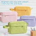thumbnail image 3 of DAKIMOE Pencil Case Cute Pencil Pouch Corduroy Colored Large Capacity Soft Lightweight Versatile Stationary for Students Teens Adults, Green, 3 of 11
