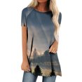 thumbnail image 1 of Camisetas de cuello redondo para mujer Camisetas con estampado vintage Camisetas de manga corta Blusa Tops Fridja  bn4304, 1 of 5
