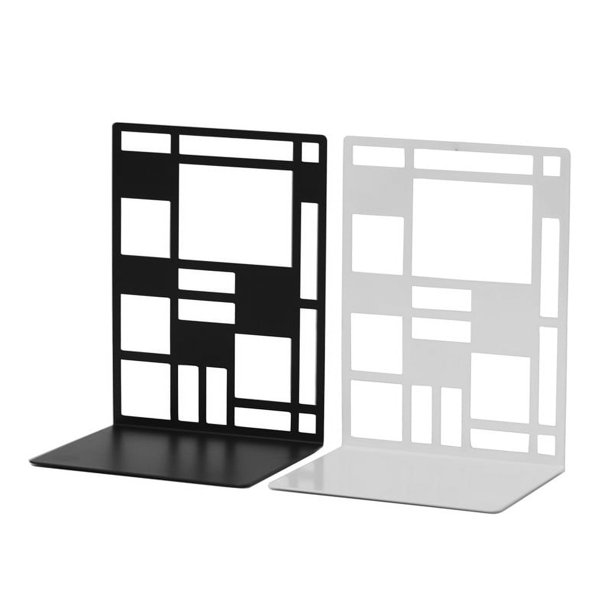 Estantería de metal con rejilla cuadrada de 324 cuadrículas, soporte para libros, tablero de soporte para libros, un par de marcadores de papelería para atril