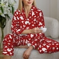 thumbnail image 6 of Lsque Red Christmas Cheer. Pattern Long Sleeve Pajama Set for Women - Soft 2-Piece Sleepwear and Loungewear Set with Pockets, Comfy Nightwear-Small, 6 of 7