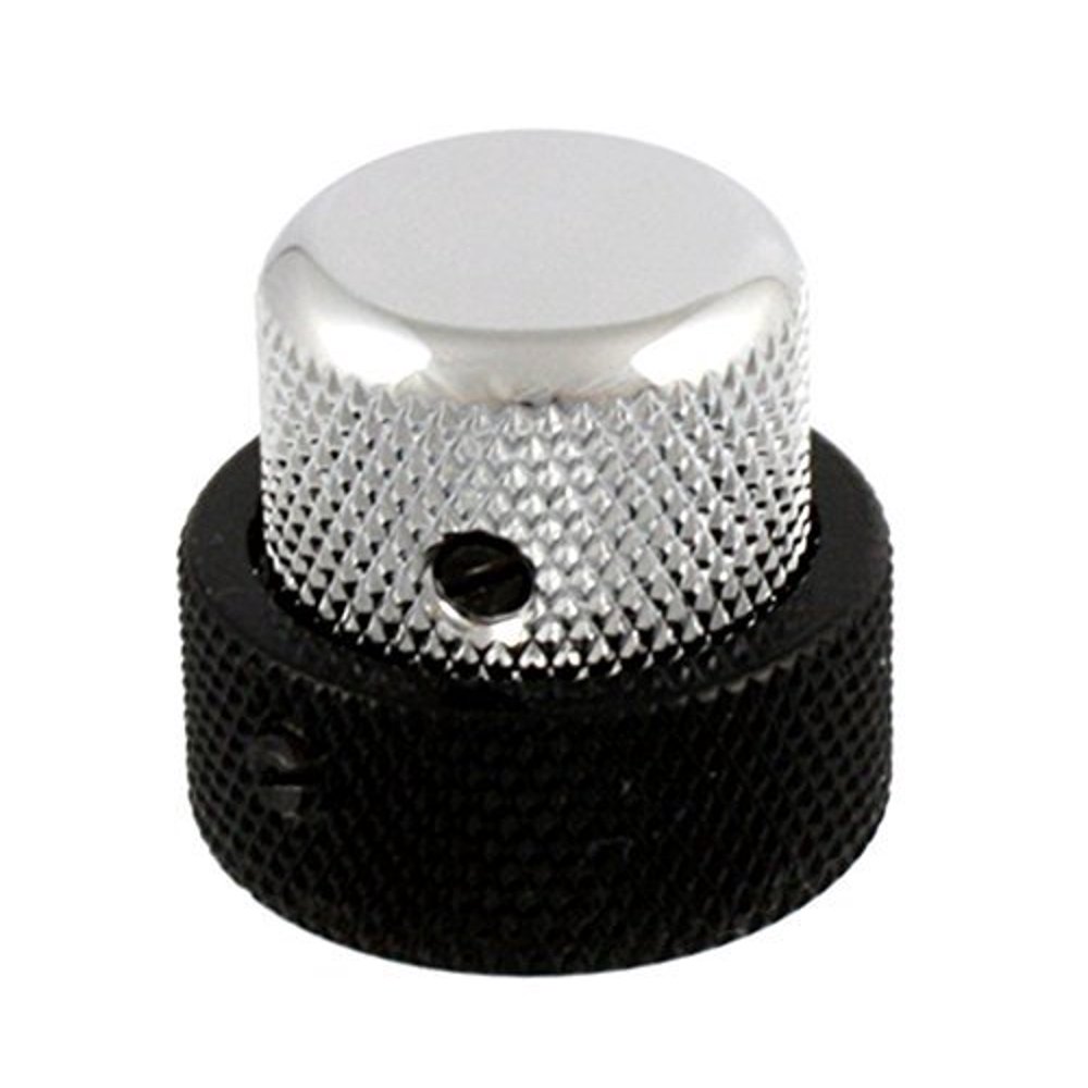 Concentric Stacked Knob Set for '62 Jazz Bass (Chrome/Black) CTS Pots