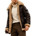 thumbnail image 7 of New Fashion Men‘s Fleece Jacket Turn Down Fur Collar Thick Coats Thicken Warm Leather Outwear Male Winter Streetwear Windbreaker, 7 of 7