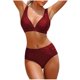 thumbnail image 1 of Bikini de Corte Alto de Mujer de Color Sólido con Cojín de Pecho, Correa sin Espalda Sexy sin Soporte de Acero, 1 of 2