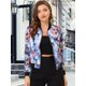 thumbnail image 2 of Dde San Patricio ChaqueDe Bombardero Floral LigeCon CremalleY Cuello Alto PaMujer Azul S, 2 of 6