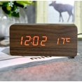 thumbnail image 5 of Digital Alarm Clock, Wooden Clock with LED Display, 3 Alarm Settings, Temperature, Time & Date, Decor Digital Clock for Bedroom & Bedside, 5 of 8