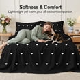 thumbnail image 5 of Flymme Black Bed Sheets Full Size,4 Piece Soft and Breathable Bedding Sets for Man Women, White Heart Pattern Romantic Sheet Set for All Season, 5 of 8