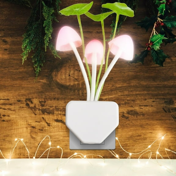 LED Leaf Night Light with Auto On Off Light Control Color Changing Plug in Lamp for Bedroom Bathroom Hallway