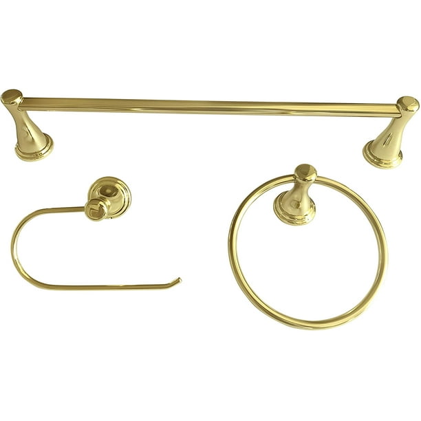Peerless Bayside 3 Piece Bath Accessory Hardware Set Polished Brass