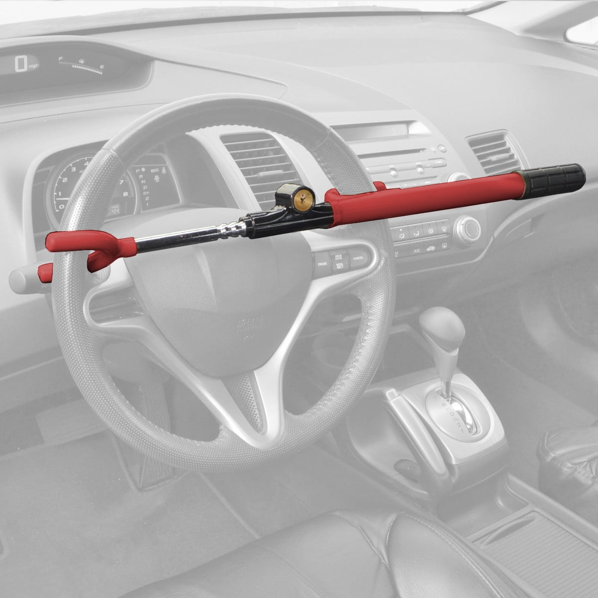 Black Sutekus Car Steering Wheel Lock Heavy Duty Universal Vehicle Anti-Theft Lock Anti-Static Car Locks 