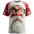 thumbnail image 3 of FDGIU Men's Christmas Graphic Tee - Funny Graffiti Printed Crewneck, Regular Fit Short Sleeve Holiday Casual Novelty Top, 3 of 6