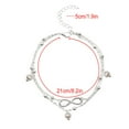 thumbnail image 3 of Sonducket Niñas tobillera pie adorno pies cadenas para vestido decoración perla/8 formas plata Type1 NO1, 3 of 6