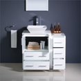 thumbnail image 5 of Fresca Torino 36" White Modern Bathroom Vanity with Side Cabinet & Vessel Sink, 5 of 11