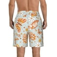 thumbnail image 3 of Bixox Men's Retro Floral Butterfly printing Casual Classic Fit Short Summer Beach Shorts, 3 of 6