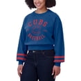 thumbnail image 4 of Women's WEAR by Erin Andrews  Royal Chicago Cubs Vintage Washed Cropped Pullover Sweatshirt, 4 of 4