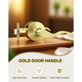 thumbnail image 2 of Leviers de Porte en Or Brossé pour Intérieur, Poignées de Porte de Passage en Laiton, Style Rabattable, Poignées de Porte de Hall/placard, Intérieur Sans Clé, Ensembles de Leviers Non Verrouillables, Réversibles pour Côté Droit/gauche, 2 of 8