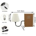 thumbnail image 4 of Kiven Cordless Table Lamp, 1-Light Rechargeable Bookshelf Lamp with White Fabric Lampshade, Farmhouse Decorative Bookend, Cordless Lamp for Office Home Decor Bedside Bookshelf, 4 of 7