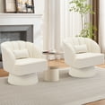thumbnail image 4 of QinaQin Sillón barrel giratorio 360°, tapizado y acolchado con respaldo acanalado, ideal para sala, recámara, oficina o rincón de lectura, 4 of 8