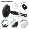 thumbnail image 3 of Poodle Pet Round Soft Bristle Hair Brush Pet Grooming Tool for Dogs & Cats (Black), 3 of 8