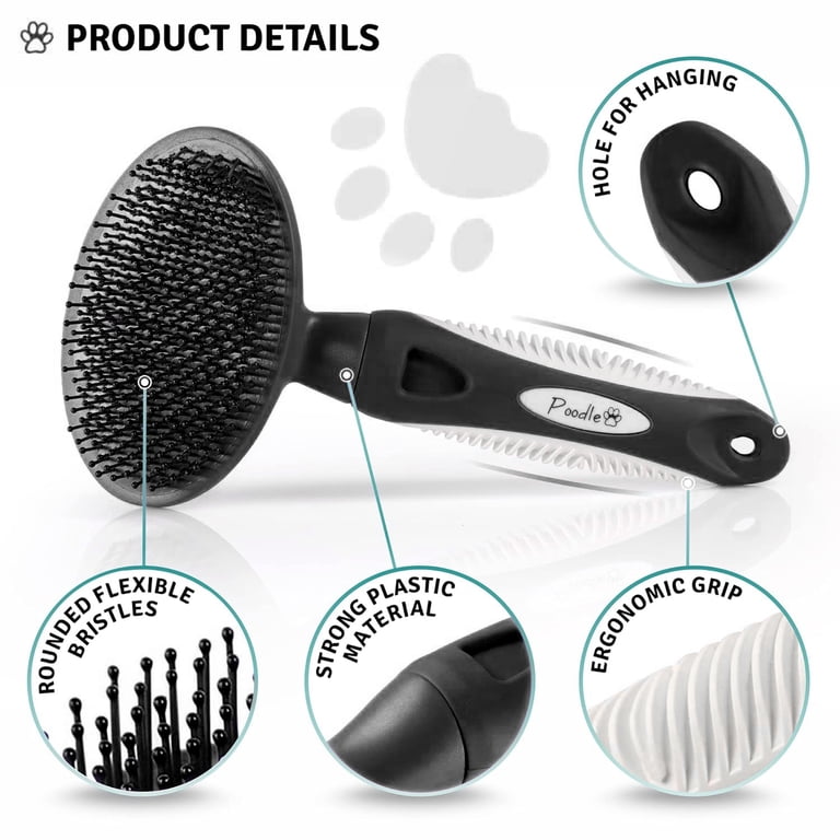 Poodlie Round Soft Bristle Hair Brush Pet Grooming Tool photo 7