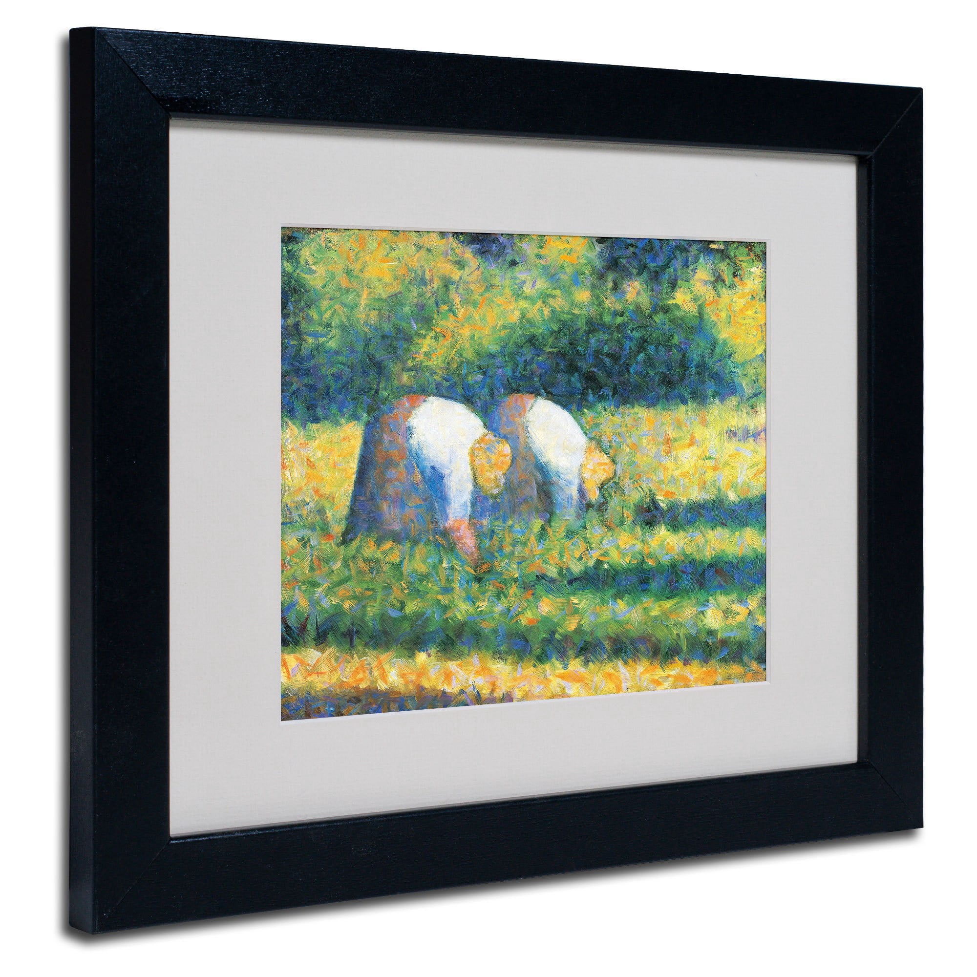 Trademark Fine Art "Farmers at Work 1882" Canvas Art by Georges Seurat, Black Frame