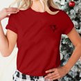 thumbnail image 4 of AherBiu Hauts d'Été pour Femmes Manches Courtes T-Shirts Confortables Imprimé Cœur Col Rond Basiques Blouse, 4 of 5