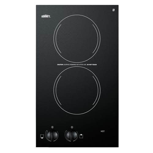 Summit CR2110 12in Wide 120V Built In Electric Cooktop with Black