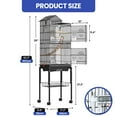 thumbnail image 6 of ModFusion 62" Metal Bird Cage Playtop Rolling Stand for Parakeet Lovebird Sun Conure Black, 6 of 10