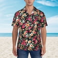 thumbnail image 2 of Fuzoiu Many Kind Of Flowers Print Hawaiian Shirt for Men, Summer Beach Casual Short Sleeve Button Down Shirts, Men’s Beach Summer Shirts with Pocket,3X-Large, 2 of 7
