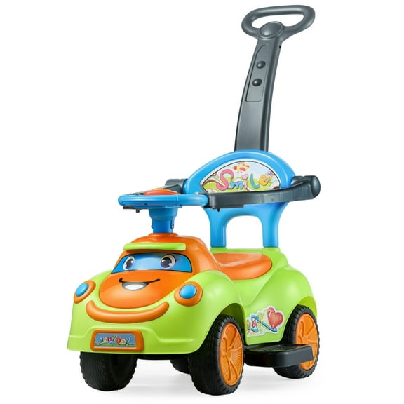 VEVOR Ride On Push Car, Push Car for Toddler 19 to 36 Months, Around Buggy with Guardrails, Handle & Under-seat Storage, 55 lbs Load Capacity, Foot-to-Floor Walker for Boys Girls, Green