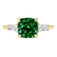 thumbnail image 7 of Three-Stone Engagement Ring for Women - 3ct Simulated Emerald in 14K Yellow Gold Promise Ring, 7 of 7