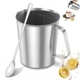 thumbnail image 4 of Ihvewuo Stainless Steel Measuring Cup Metal Measuring Cup with Handle and Pour Lip (2Marking Including ML/Ounce Scale) Include a Stirring Spoon 32 Ounces (4Cup 1000 ML), 4 of 11