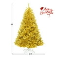thumbnail image 2 of Gymax 6FT Tinsel Christmas Tree Artificial Hinged w/ Metal Stand Champagne Gold, 2 of 10