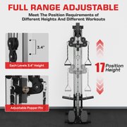 Mitonos Cable Crossover Machine, Lat Pull Down Machine with 18 Positions Dual Pulley System, Wall Mount LAT Pull Down Machine for Home Gym Fitness