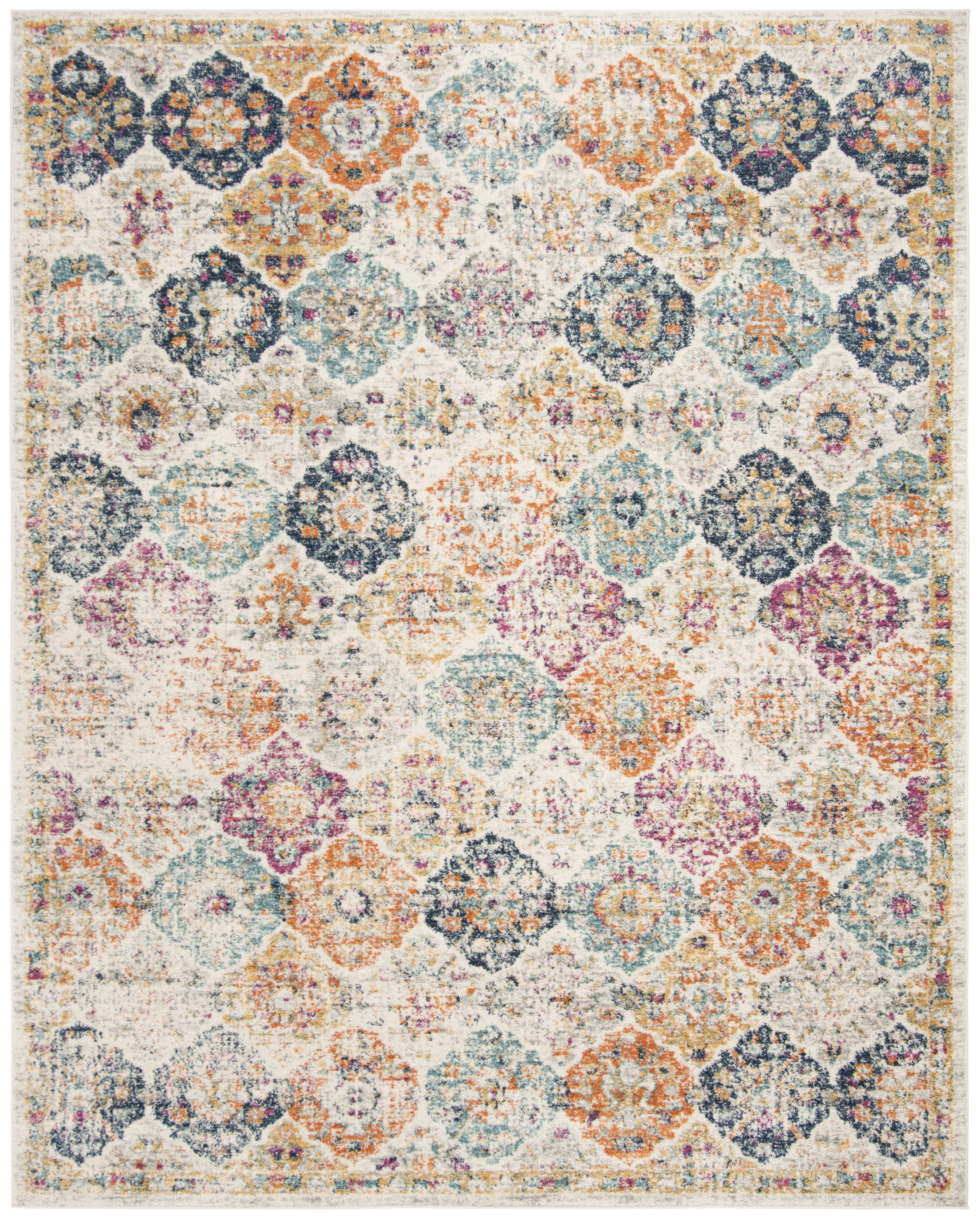 SAFAVIEH Area Rug 9x12 - Madison Collection - Large - Transitional Modern Design, Cream & Multi, Non-Shedding & Easy Cleaning, Ideal for Living Room, Bedroom, Dining Space (MAD611B)
