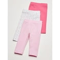thumbnail image 4 of Luvable Friends Baby and Toddler Girl Cotton Leggings 3pk, Pink Rose, 12-18 Months, 4 of 4
